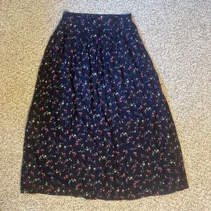 Maggie Lawrence Pleated Midi Skirt Size M Vintage Floral Cottage Boho Ditsy USA
